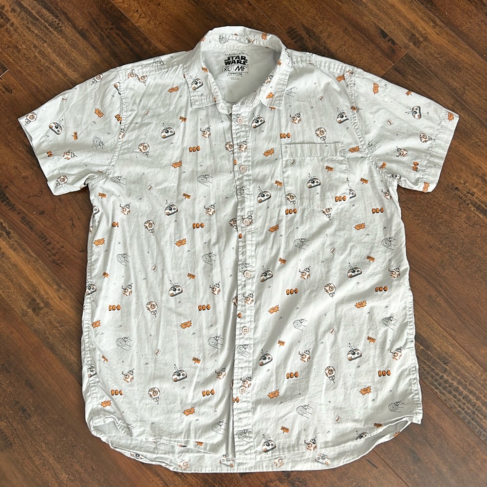 Star Wars BB-8 Button Down Shirt Men’s Size XL
